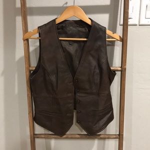 CAbi - brown leather vest